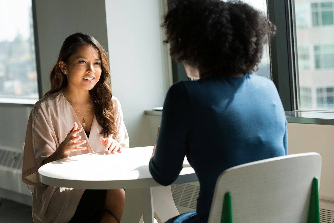 Mentor and entrepreneur reviewing a plan together